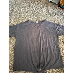 CALIA by Carrie Underwood Gray Front Tie Knot Short Sleeve Activewear T-Shirt M